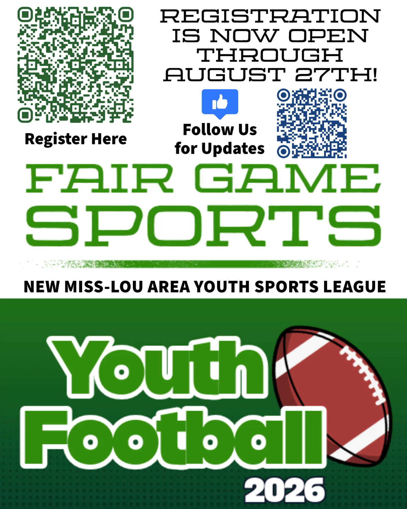 Fair Game Sports – 2026 Youth Football Registration